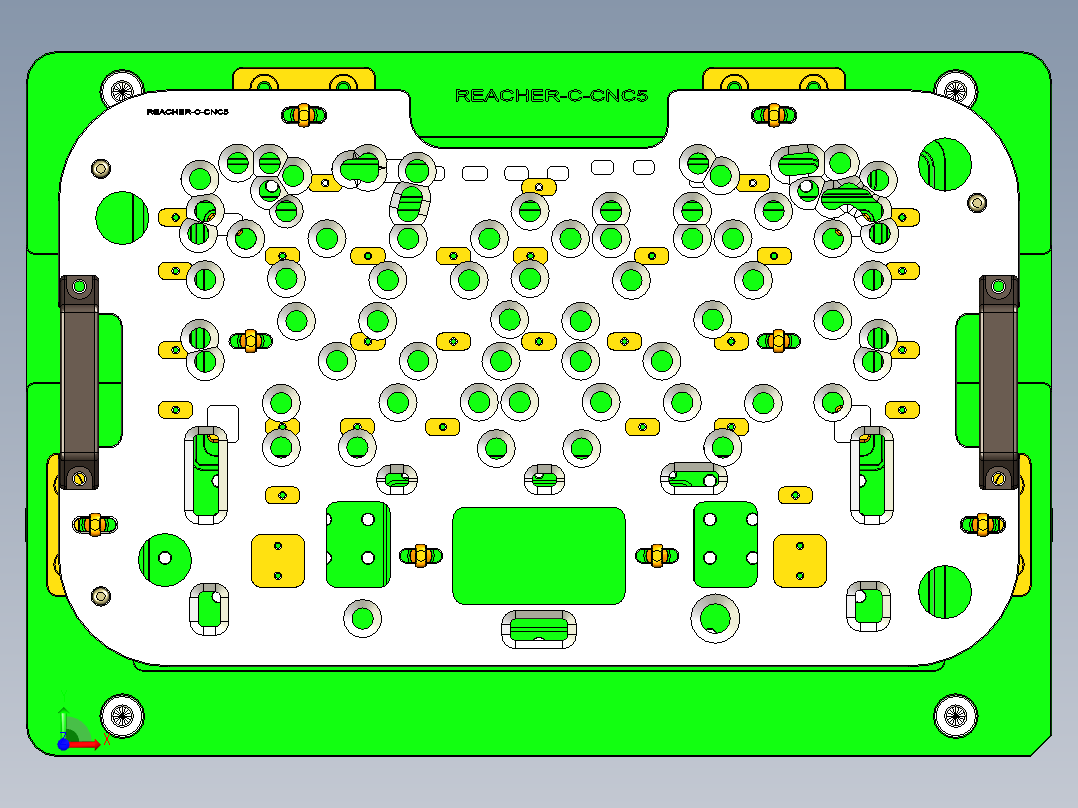 REACHER-C-笔记本CNC工装夹具三维模型CNC5前视图