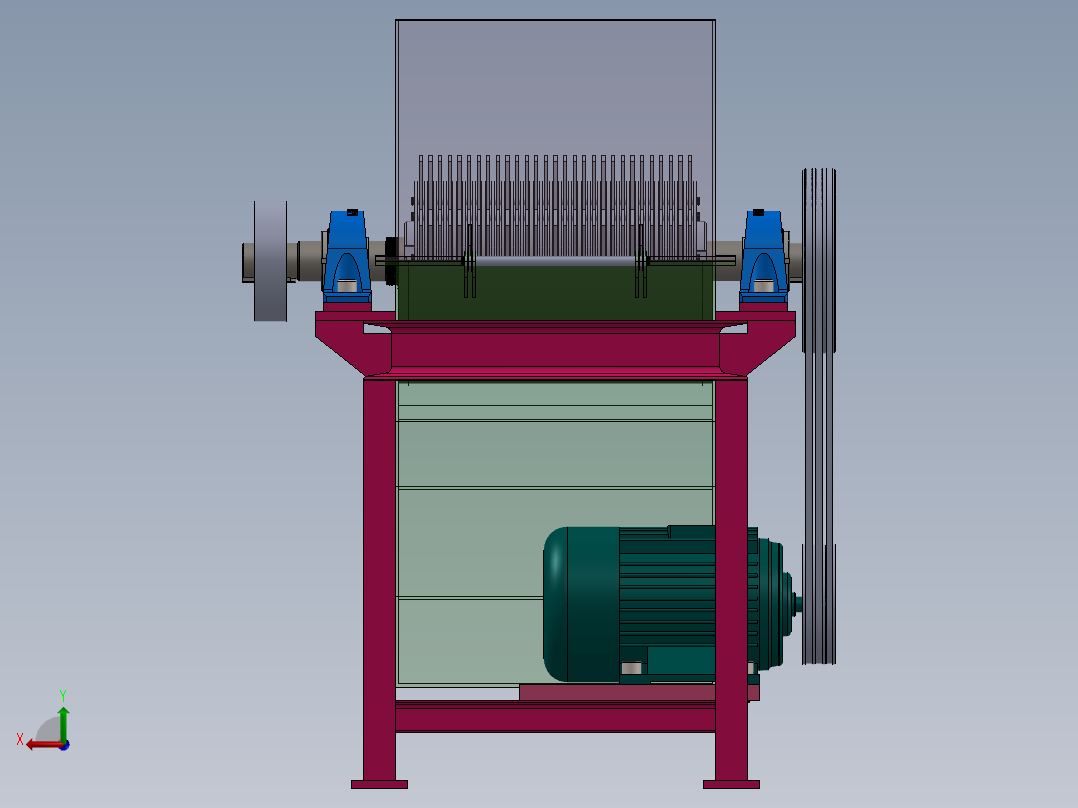 桔杆粉碎机sw23可编辑后视图