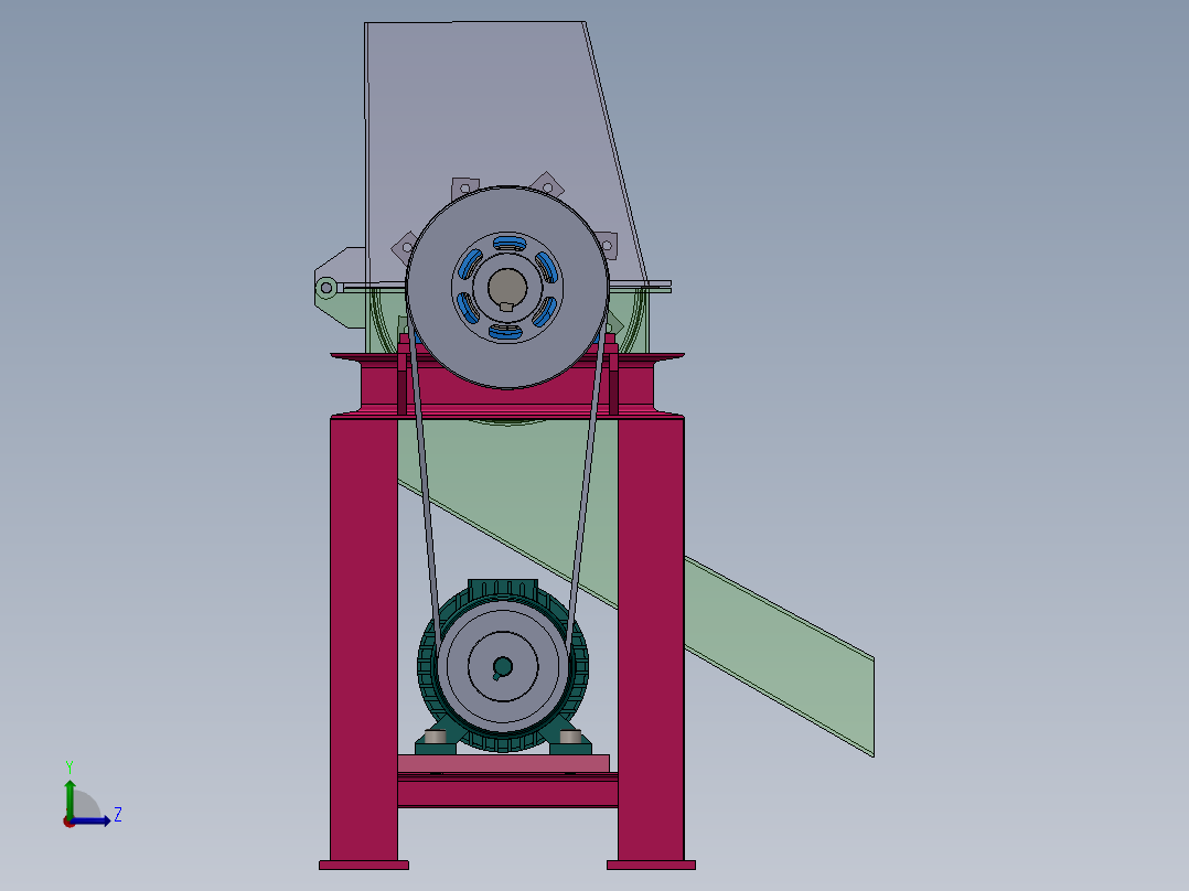 桔杆粉碎机sw23可编辑左视图