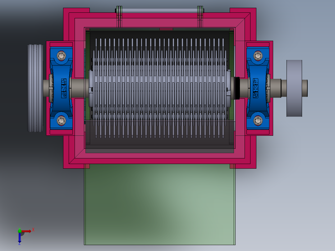 桔杆粉碎机sw23可编辑俯视图