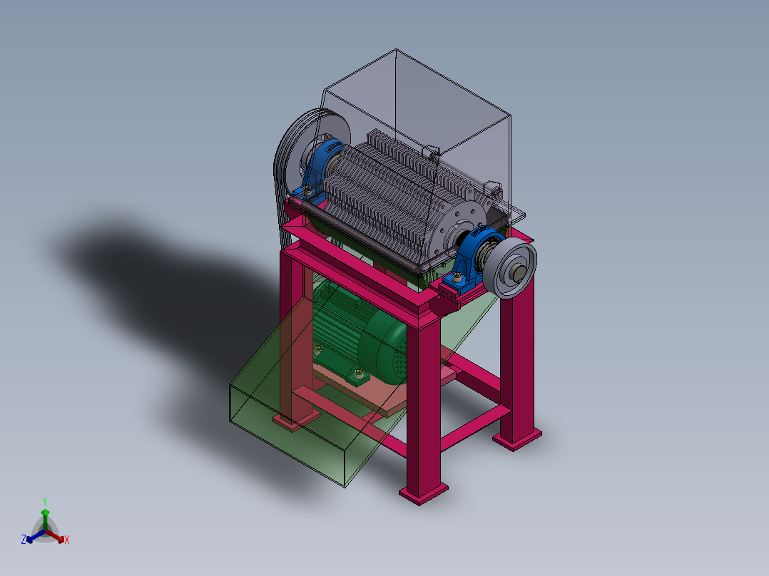 桔杆粉碎机sw23可编辑正等轴测图