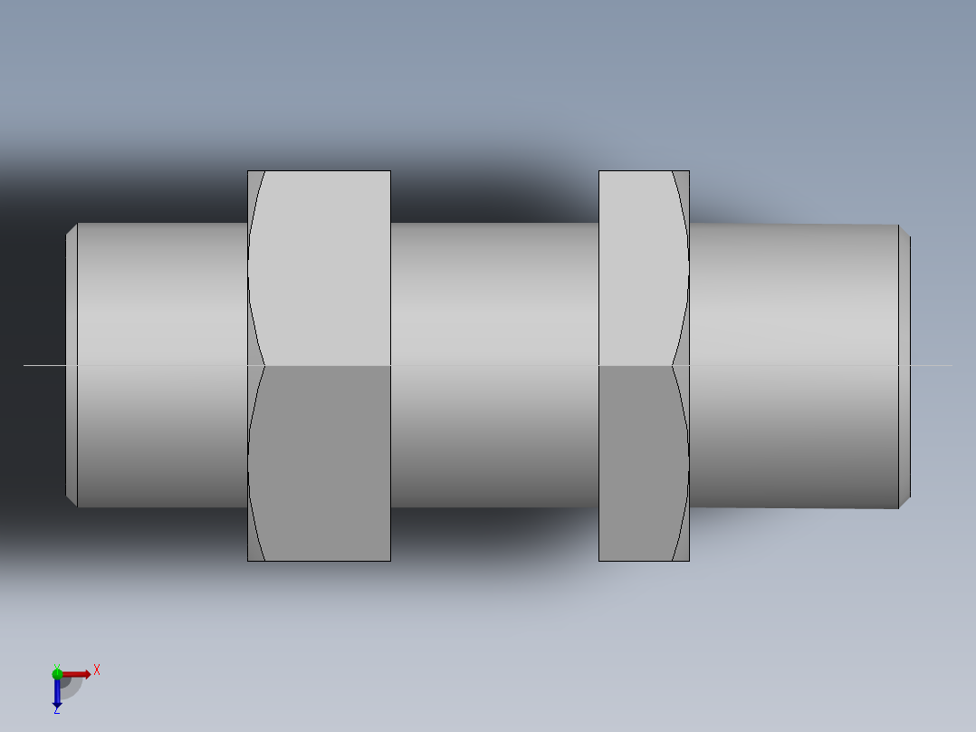 直通隔板接头、6D-22LN俯视图