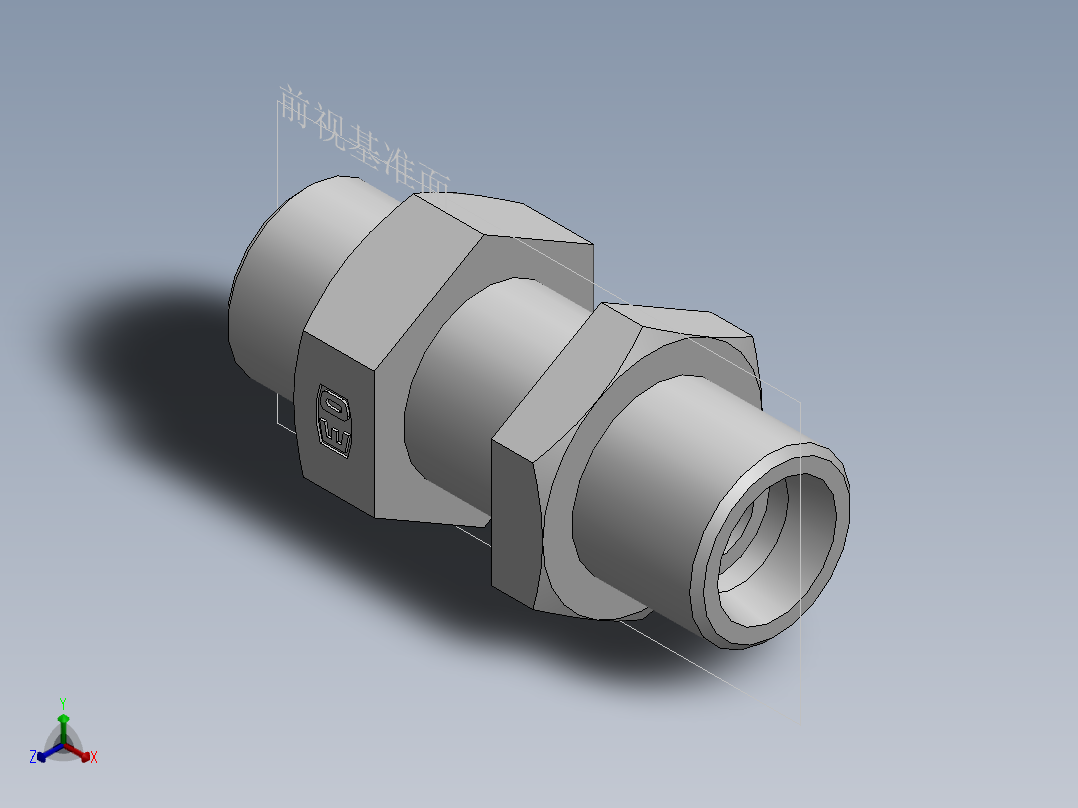 直通隔板接头、6D-22LN正等轴测图