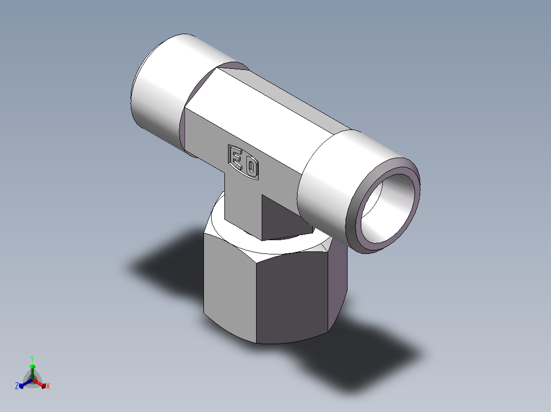 BC+BD 三通组合接头、BC-14正等轴测图