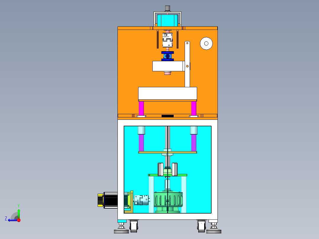 连续油管摩擦磨损试验台架右视图