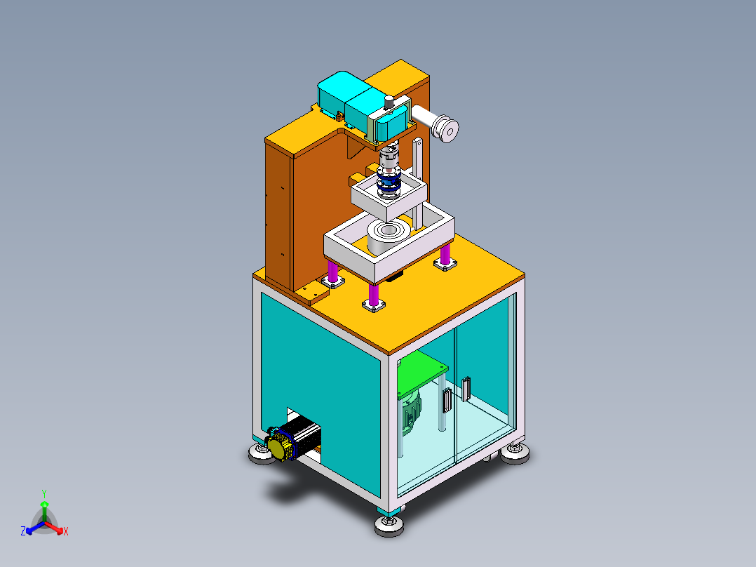 连续油管摩擦磨损试验台架正等轴测图