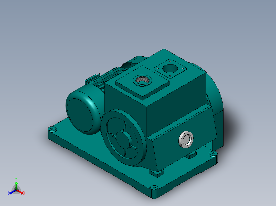 泵、水泵、2X-70A旋片真空泵(成都南光)正等轴测图