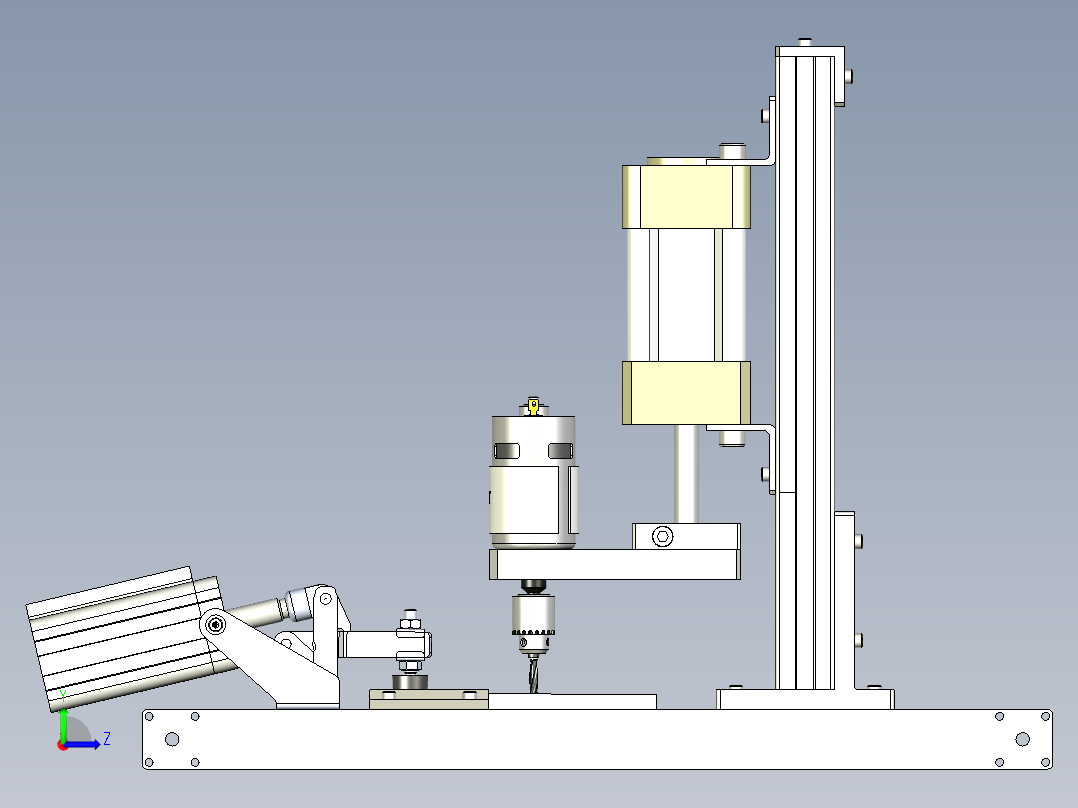 B2004051-半自动钻孔机钻床左视图