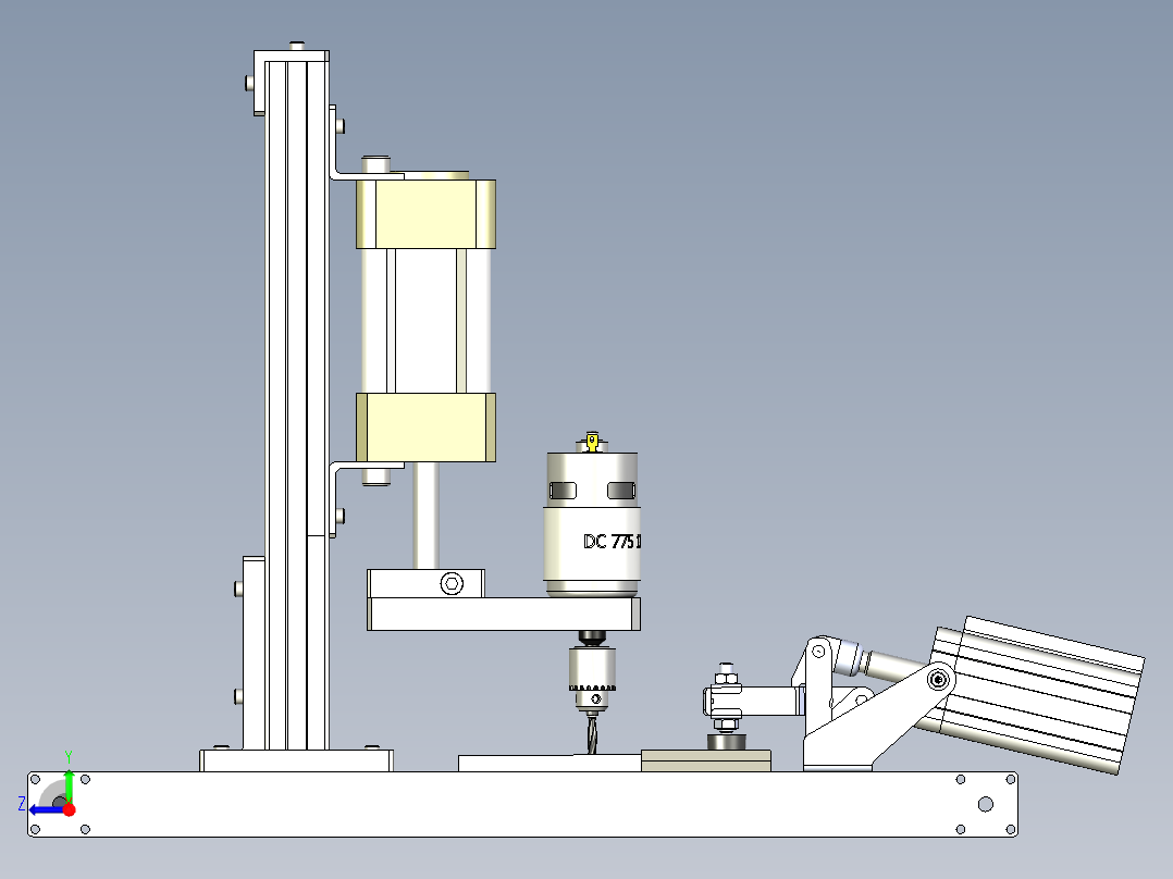 B2004051-半自动钻孔机钻床右视图