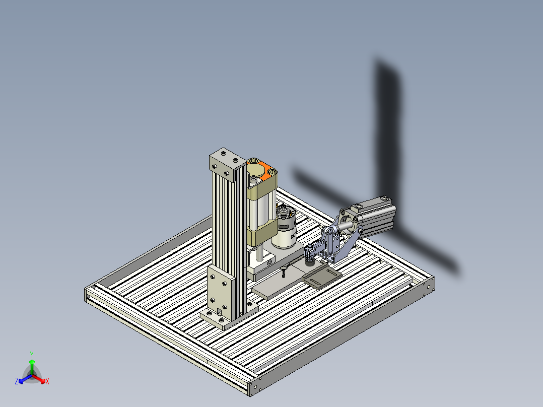 B2004051-半自动钻孔机钻床正等轴测图