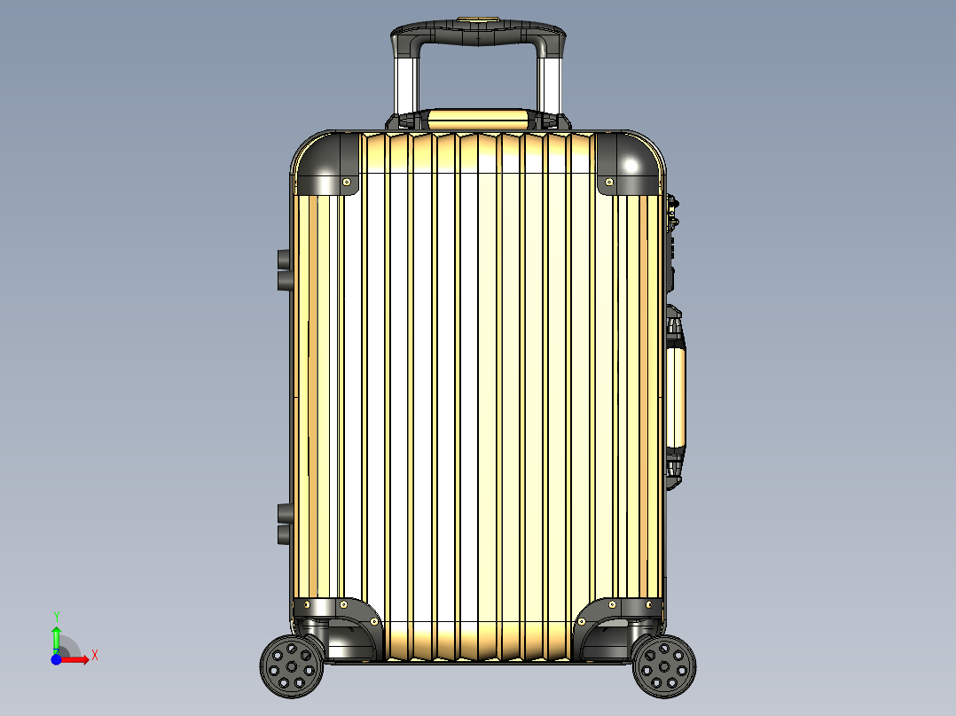 一款商务拉杆箱设计前视图