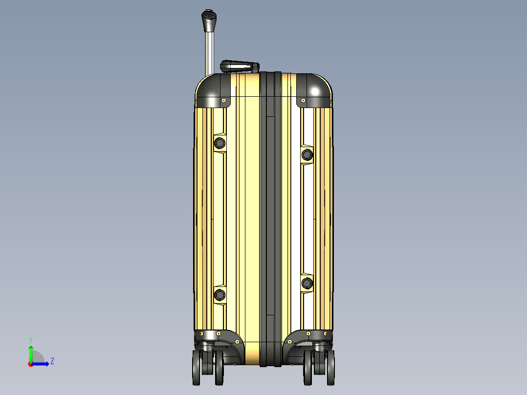 一款商务拉杆箱设计左视图