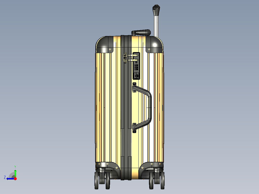 一款商务拉杆箱设计右视图