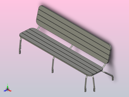 长凳正等轴测缩略图