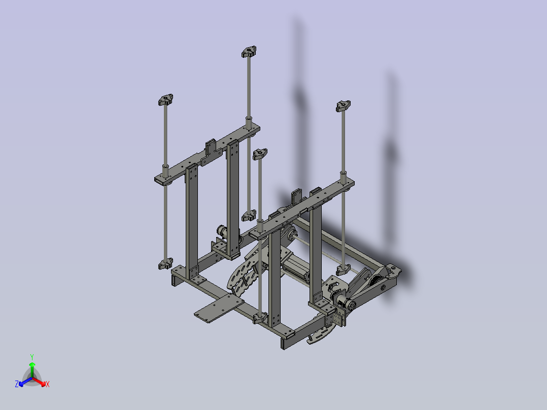 爪子及抬升子装配体1-0正等轴测图