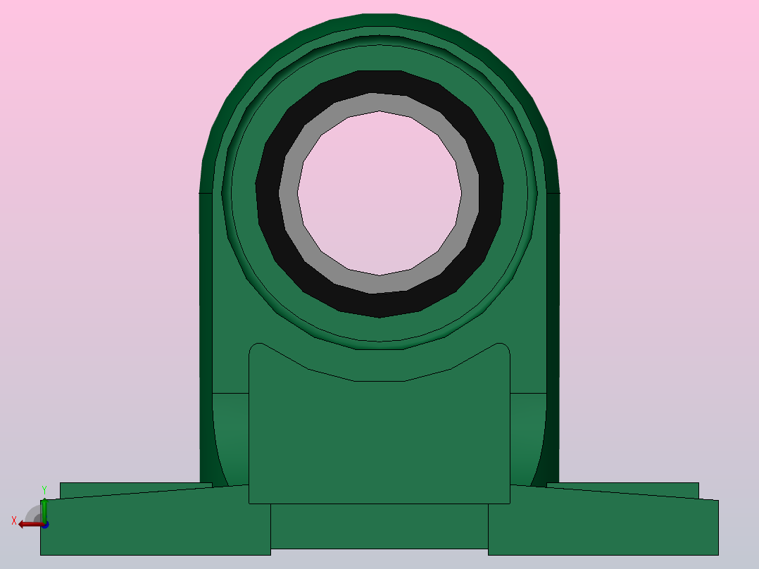 带高中心立式座顶丝外球面球轴承[UCPH型]_UCPH 210后视图