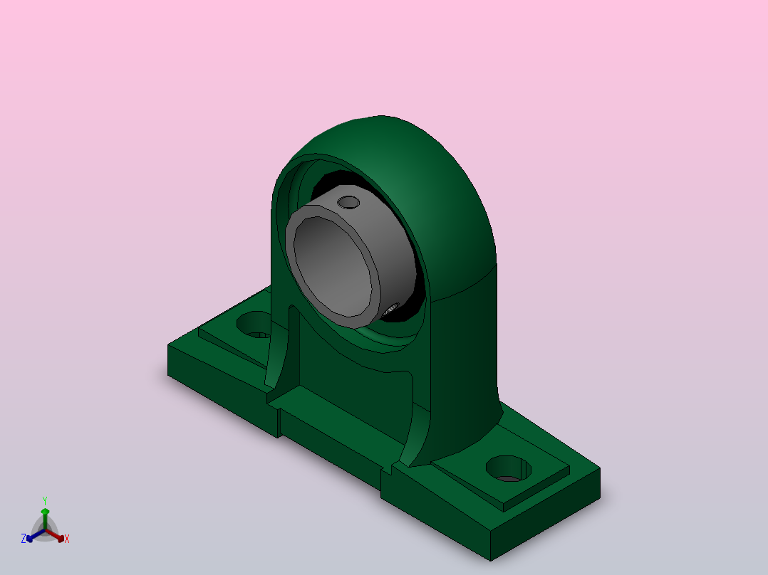 带高中心立式座顶丝外球面球轴承[UCPH型]_UCPH 210正等轴测图