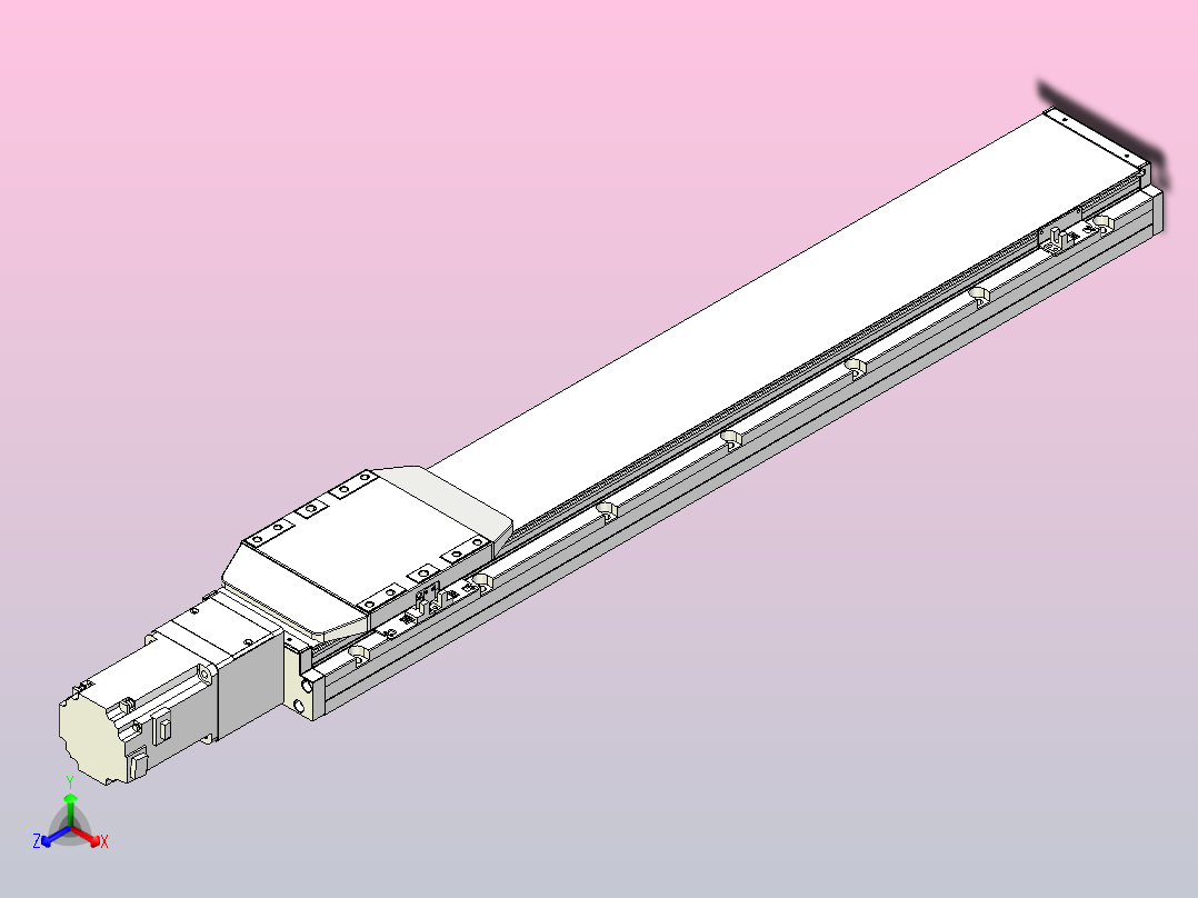 滚珠丝杠直线轴内置导轨TPA-GCR-150-2010C-L750-M-M75-N3正等轴测图