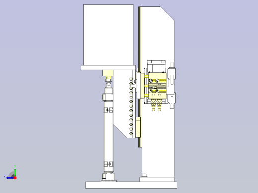 一款气缸步进进给机构3D模型右视缩略图