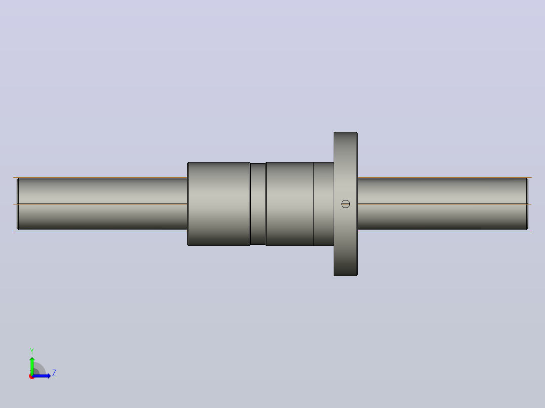 FFZD4008-3滚珠丝杆3D模型左视图