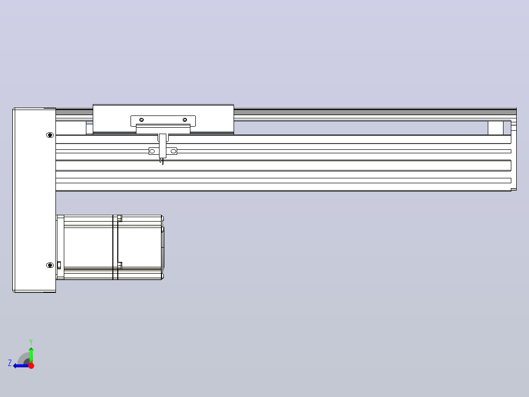 日规模组半封闭丝杆TPA-HNR-140D-2010C-L200-MP-Y-P40-N3右视图