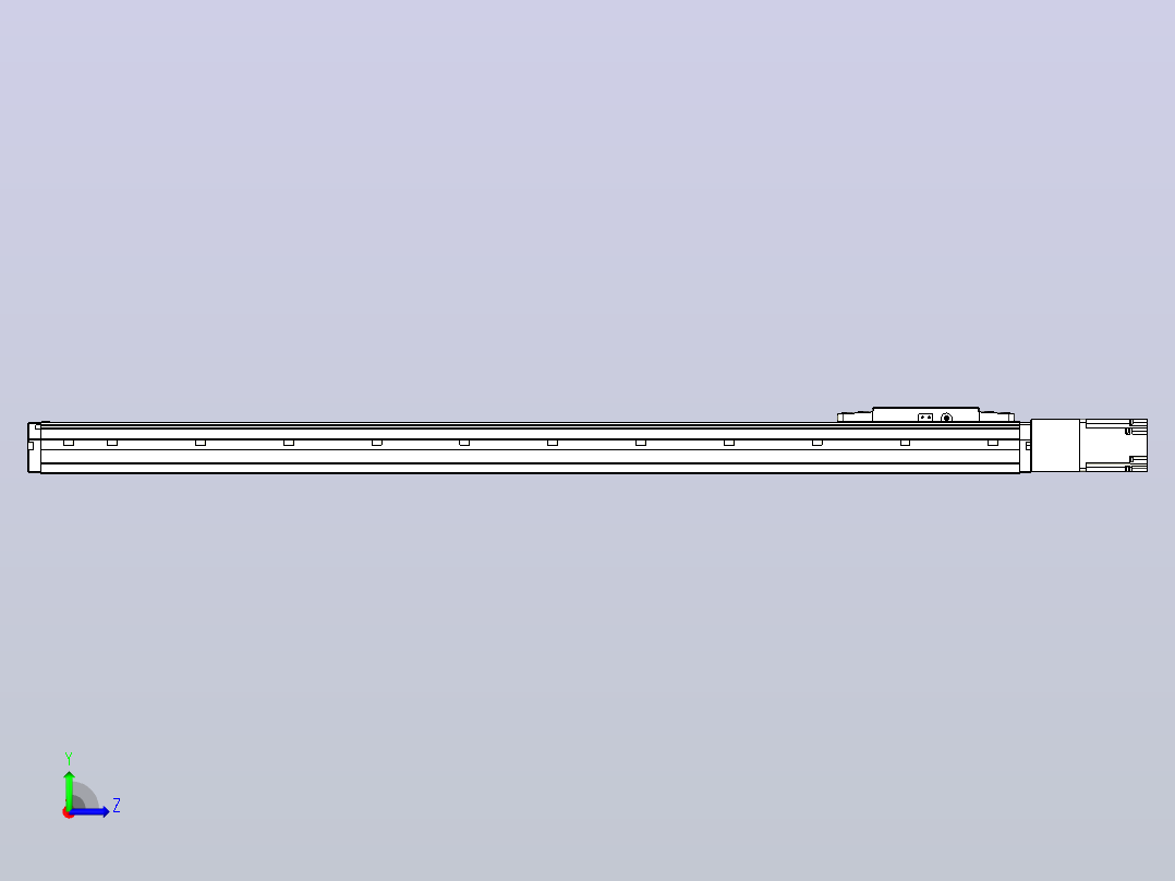 滚珠丝杠直线轴内置导轨TPA-GCR-120-1610C-L900-M-M40-N3左视图
