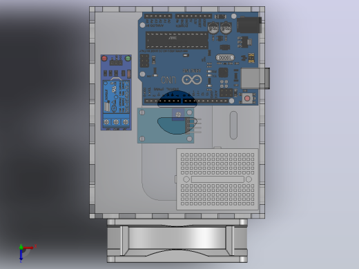带自动排风的吸烟结构3D数模图纸 Solidworks设计俯视缩略图