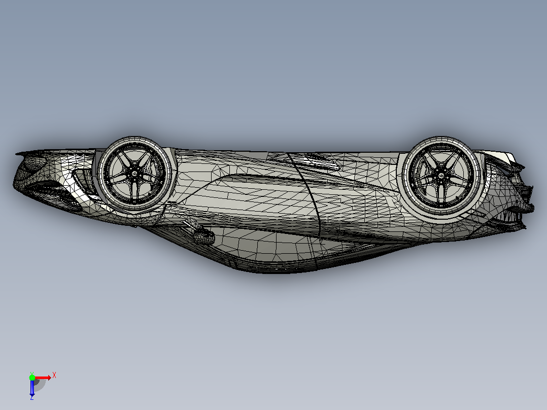 58-迈凯伦 720s 2018 CATIA FBX OBJ WIRE STL俯视图