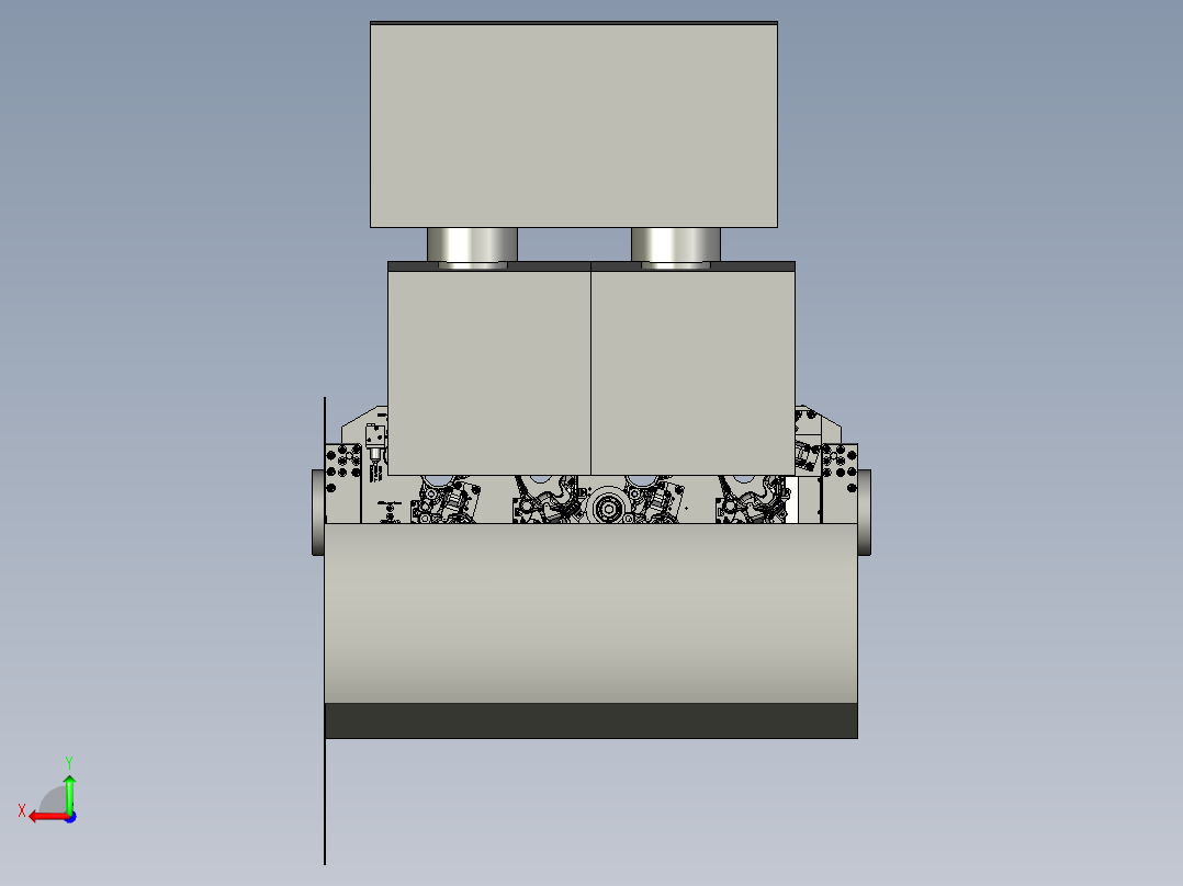 转向节四轴夹具后视图