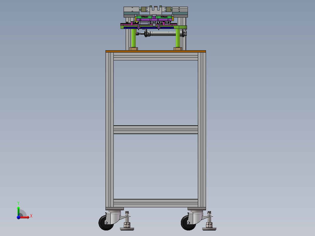 集成模块上料自动切换工装sw18可编辑前视图