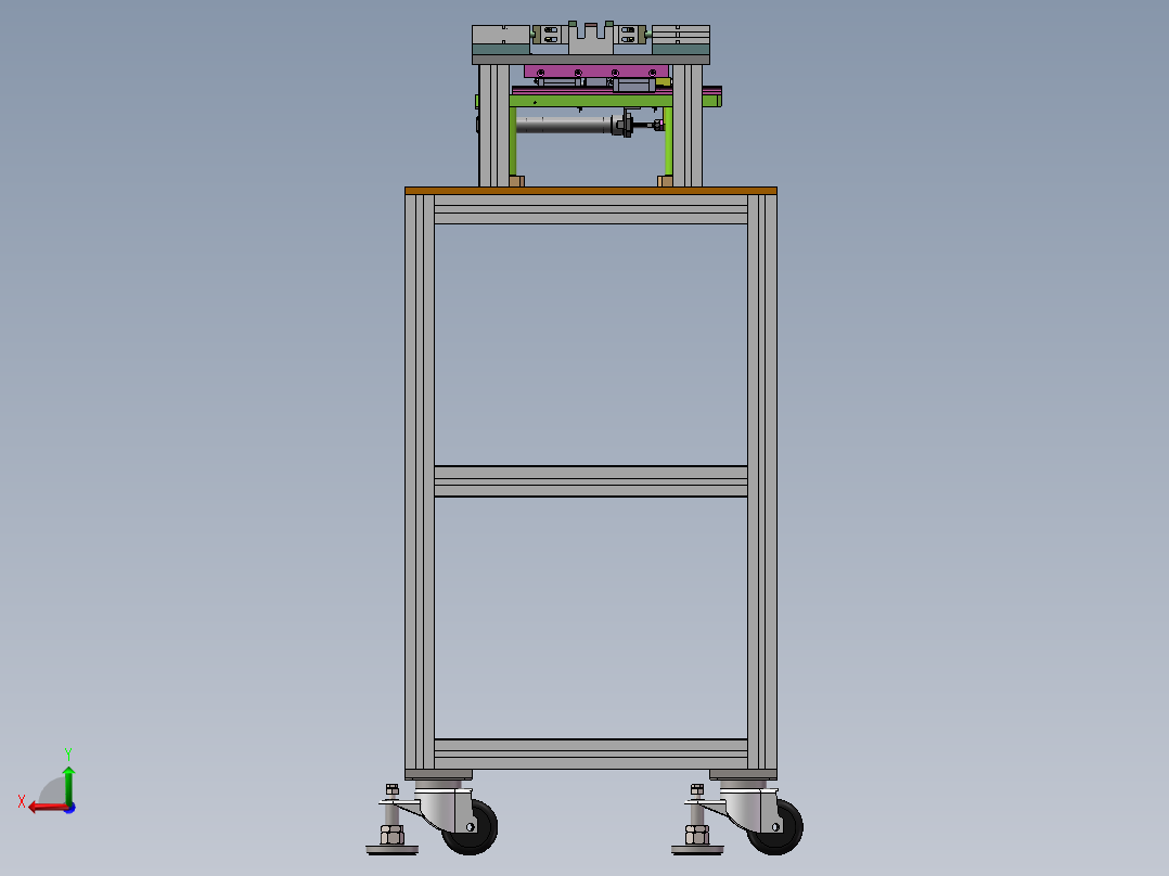 集成模块上料自动切换工装sw18可编辑后视图