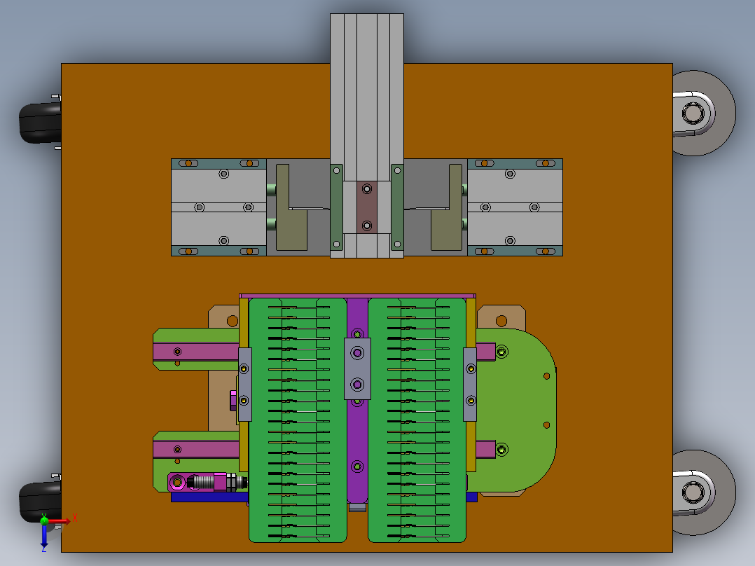 集成模块上料自动切换工装sw18可编辑俯视图