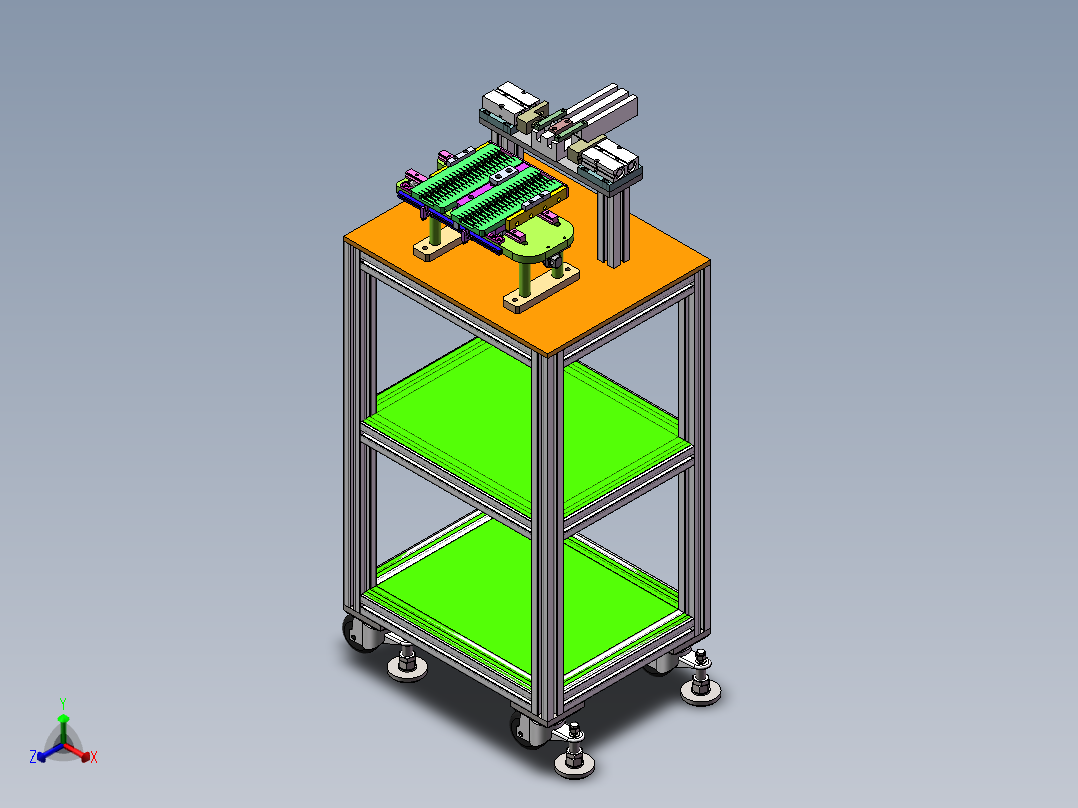 集成模块上料自动切换工装sw18可编辑正等轴测图