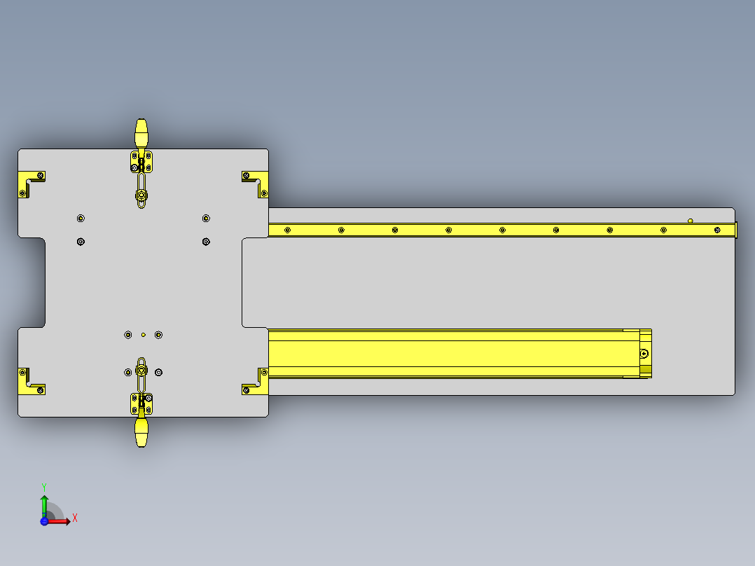 平板玻璃移动组件俯视图