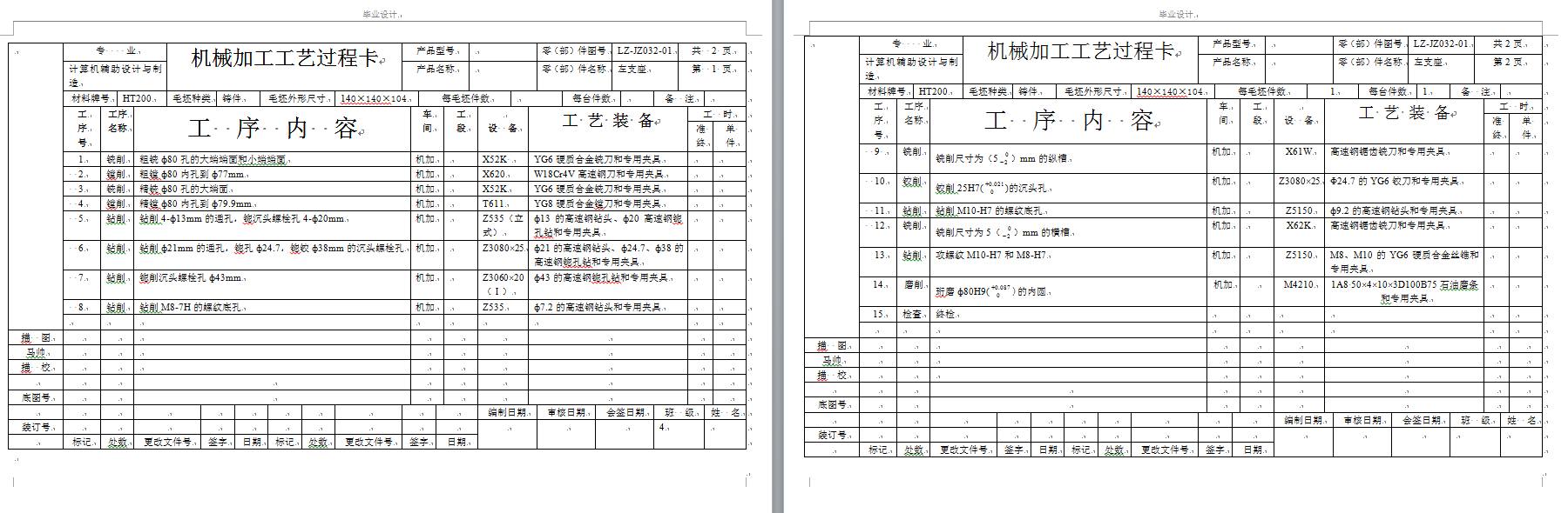 机械毕业设计-0084-工艺夹具-左支座零件工艺规程钻孔夹具设计
