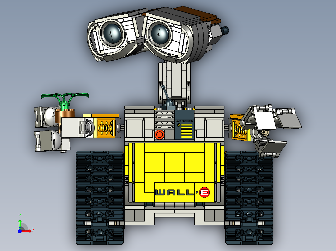 Wall-E瓦力机器人模型3D图纸 STP格式前视图