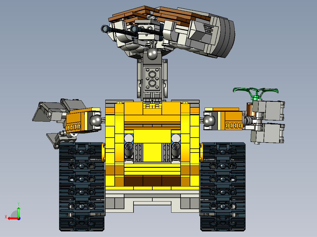 Wall-E瓦力机器人模型3D图纸 STP格式后视图