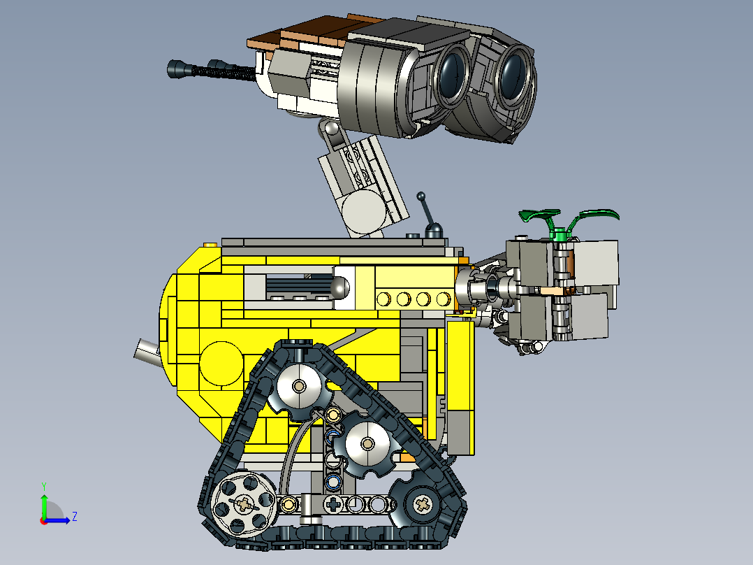 Wall-E瓦力机器人模型3D图纸 STP格式左视图