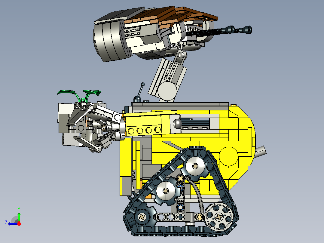 Wall-E瓦力机器人模型3D图纸 STP格式右视图