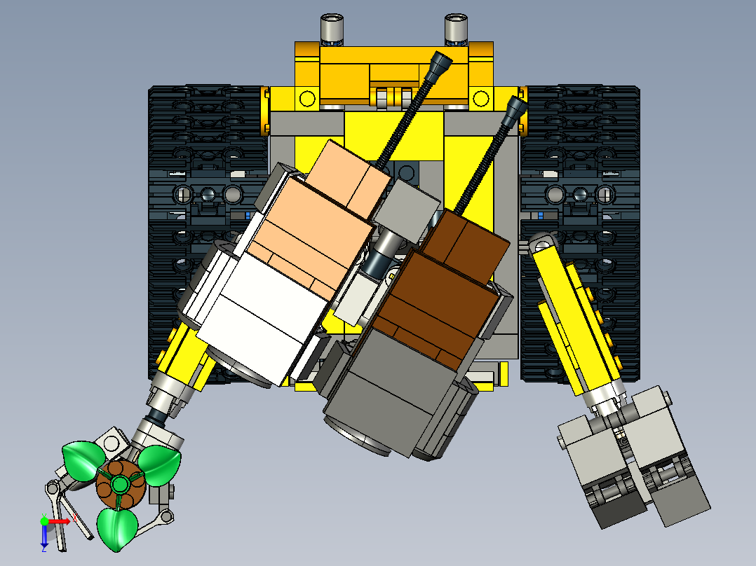 Wall-E瓦力机器人模型3D图纸 STP格式俯视图