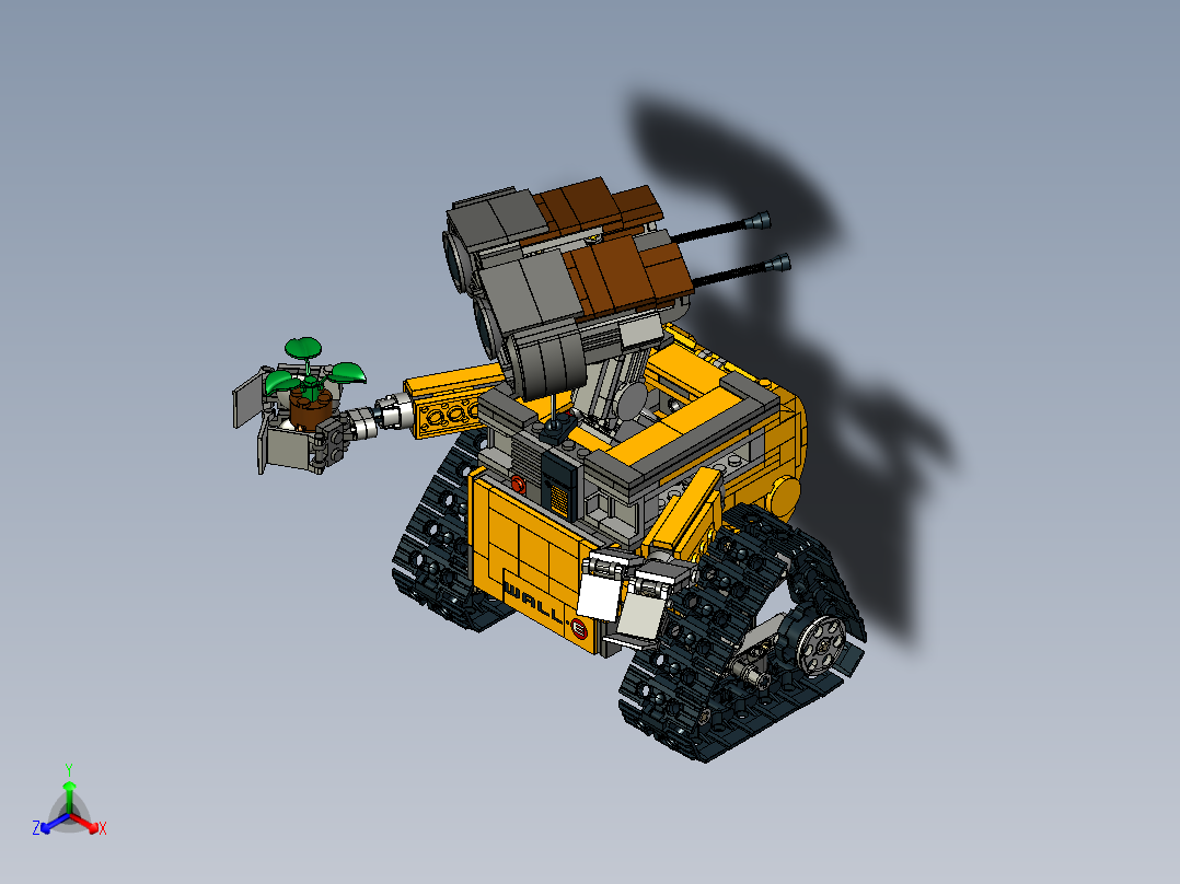 Wall-E瓦力机器人模型3D图纸 STP格式正等轴测图