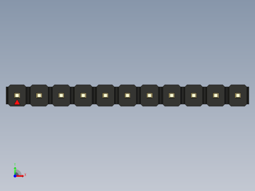 彩色公头100mil（2.54mm）系列-DS1021_black_1x11p_100mil_Type19_rev1.0前视缩略图