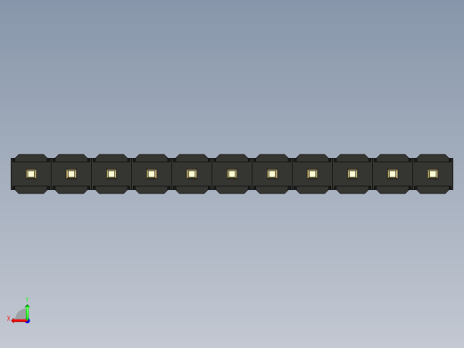 彩色公头100mil（2.54mm）系列-DS1021_black_1x11p_100mil_Type19_rev1.0后视缩略图