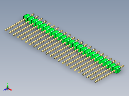 彩色公头100mil（2.54mm）系列-DS1021_green_1x23p_100mil_Type5_rev1.0
