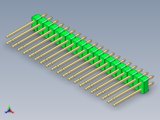 彩色公头100mil（2.54mm）系列-DS1021_green_2x20p_100mil_Type5_rev1.0