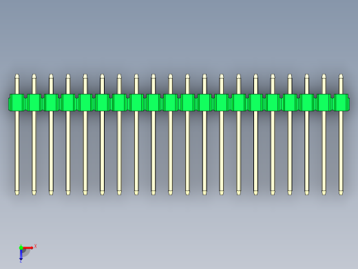彩色公头100mil（2.54mm）系列-DS1021_green_2x20p_100mil_Type5_rev1.0俯视缩略图
