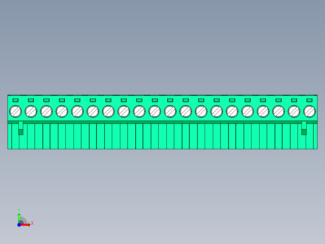 DEGSON 2EDG 系列 5.0mm 可插拔接线端子组-2EDGK-5.0-20P-14-00AH前视图