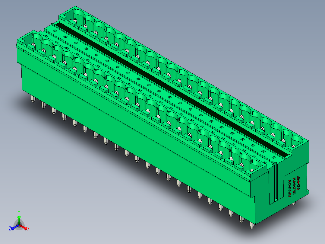 DEGSON 2EDG 系列 5.0mm 可插拔接线端子组-2EDGVH-5.0-44P-14-00AH主视图