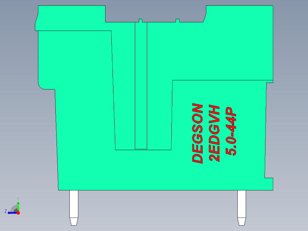 DEGSON 2EDG 系列 5.0mm 可插拔接线端子组-2EDGVH-5.0-44P-14-00AH右视图