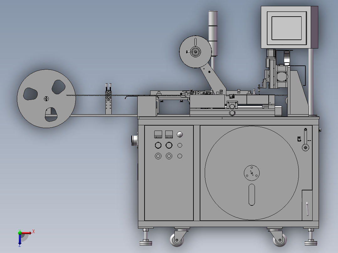 手机屏蔽盖平面度检测编带包装设备俯视图